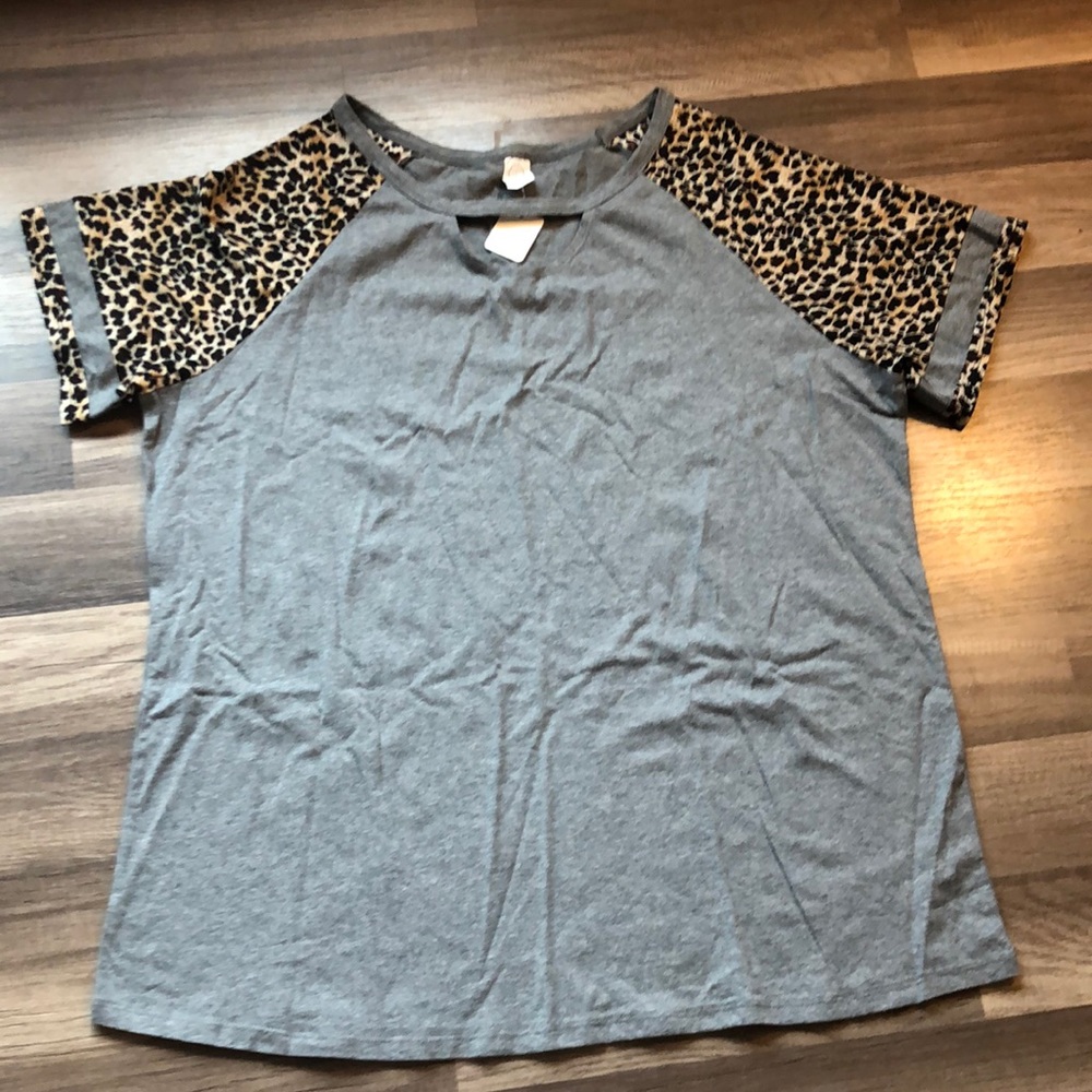 Sunshine and rodeos gray and leopard shirt